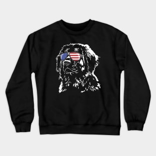 Leonberger American Flag sunglasses patriotic dog Crewneck Sweatshirt